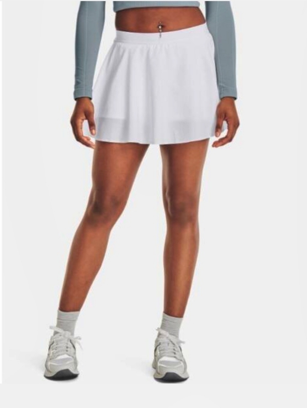 NWT Under Armour White Sport Skort Tennis Golf Athletic Skirt Silver Logo XL